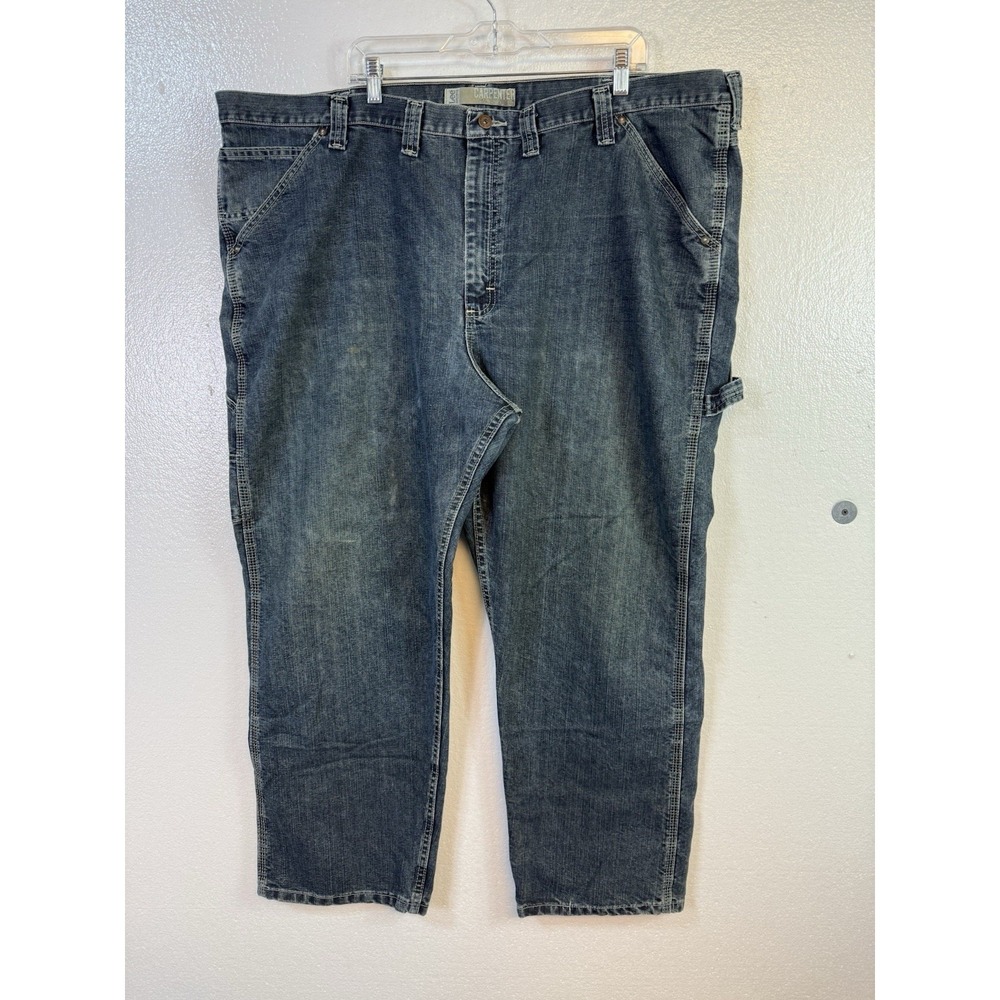 VTG Lee Dungarees Carpenter Jeans Mens 50x30 Loose Fit Baggy 90s Thrashed Grunge